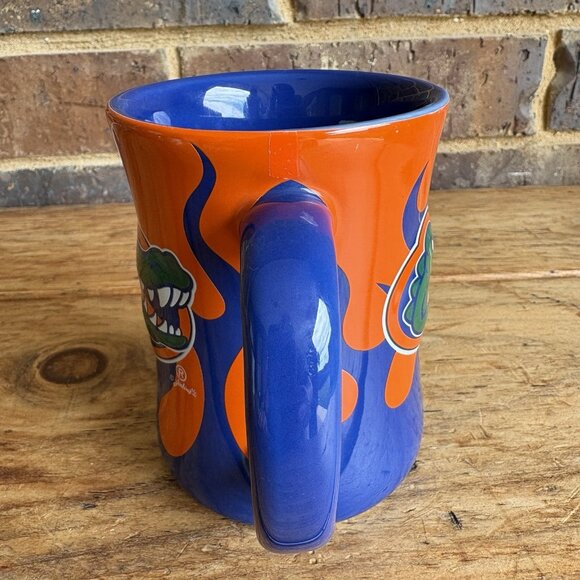 Collegiate Florida Gators Ceramic Coffee Mug Cup Blue Orange Flames - Picture 4 of 8